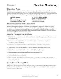 Chemical Monitoring