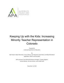 Keeping Up with the Kids: Increasing Minority Teacher