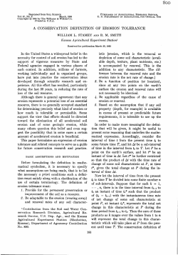 A CONSERVATION DEFINITION OF EROSION TOLERANCE