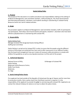 Garda Vetting Policy