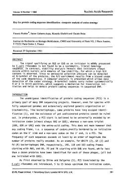 Key for protein coding sequence identification: computer analysis of
