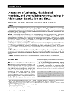 Dimensions of Adversity, Physiological Reactivity, and Externalizing
