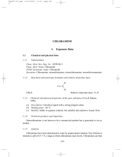 CHLORAMINE 1. Exposure Data - IARC Monographs on the