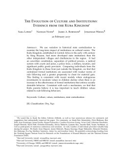 The Evolution of Culture and Institutions: Evidence from the Kuba