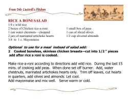 rice a roni salad - Cockrell`s High Desert Lodging