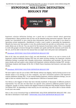 HYPOTONIC SOLUTION DEFINITION BIOLOGY PDF
