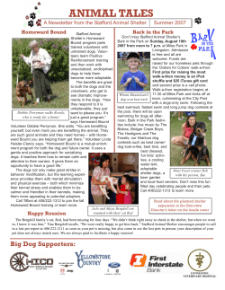 animal tales - Stafford Animal Shelter