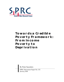 The Meaning and Measurement of Poverty: Towards a New