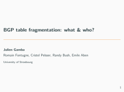 BGP table fragmentation