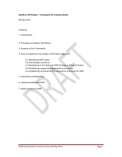 Health in All Policies - World Health Organization