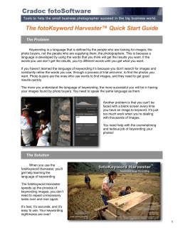 The fotoKeyword Harvester&trade; Quick Start Guide