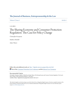 the sharing economy and consumer protection regulation the case