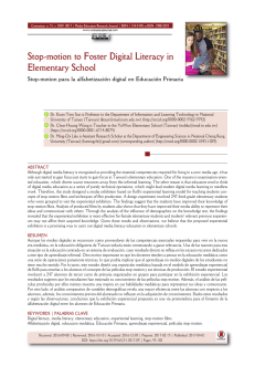 Stop-motion to Foster Digital Literacy in Elementary School