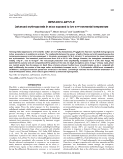 Enhanced erythropoiesis in mice exposed to low environmental