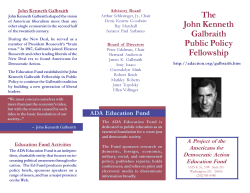 The John Kenneth Galbraith Public Policy Fellowship