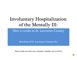 Involuntary Hospitalization of the Mentally Ill