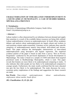 CHARACTERISATION OF TIME-RELATED UNDEREMPLOYMENT