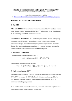 DFT and Matlab code - University of Warwick