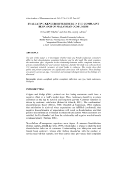 complaining behaviour and customer defection: will