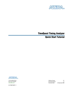 TimeQuest Timing Analyzer Quick Start Tutorial