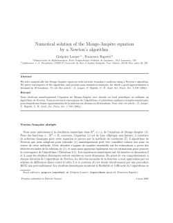 Numerical solution of the Monge-Amp`ere equation by a Newton`s
