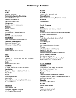 World Heritage Biomes List
