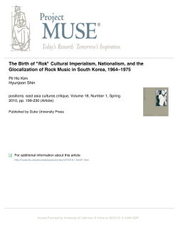 The Birth of "Rok" Cultural Imperialism, Nationalism, and the