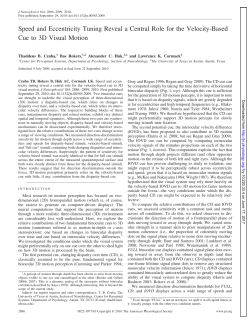 Speed and Eccentricity Tuning Reveal a Central Role for the