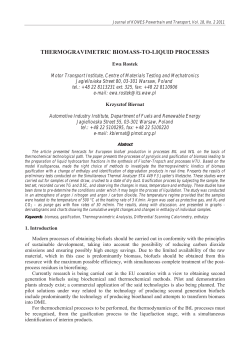 THERMOGRAVIMETRIC BIOMASS-TO