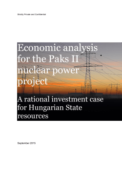 Economic analysis for the Paks II nuclear power project