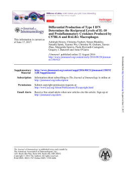 Differential Production of Type I IFN Determines the Reciprocal