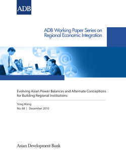 Evolving Asian Power Balances and Alternate Conceptions for