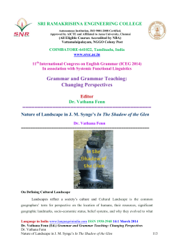 Nature of Landscape in J. M. Synge`s In The