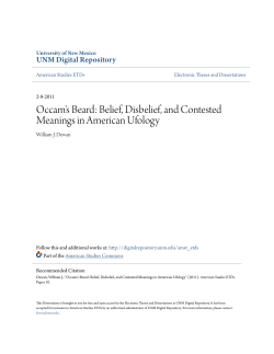 Occam`s Beard: Belief, Disbelief, and Contested Meanings in