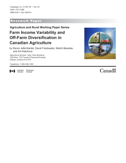 Farm Income Variability and Off-Farm Diversification