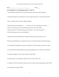 AP World History Ch. 30 Reading Guide #1 P. 706-719