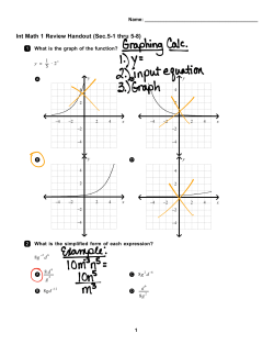 Int Math 1 Review Handout (Sec.5-1 thru 5-8)