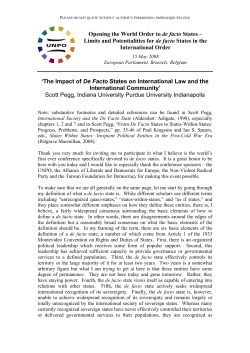 Impact of de facto states on international law and the international