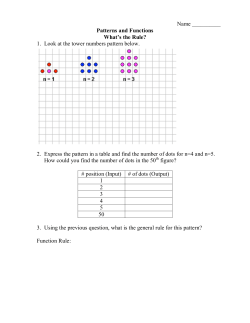 Patterns and Functions What`s the Rule?