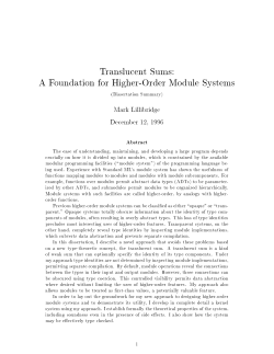 Translucent Sums: A Foundation for Higher-Order