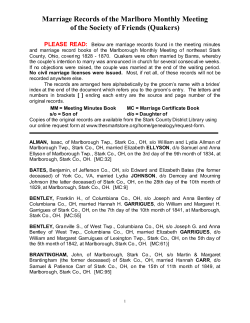 Marriages - Stark County District Library