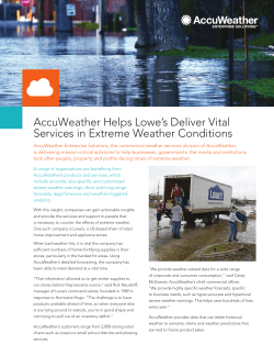 AccuWeather Helps Lowe`s Deliver Vital Services in Extreme