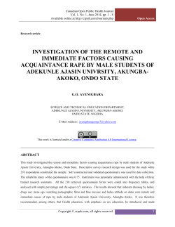 INVESTIGATION OF THE REMOTE AND IMMEDIATE FACTORS