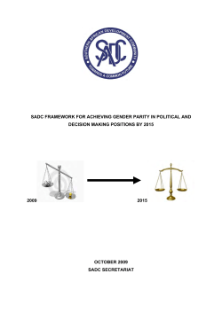 sadc framework for achieving gender parity in political and decision