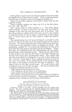 THE AMERICAN MINERALOGIST 83 If the prism is square and not
