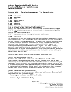 Section 3.14, Securing Services and Prior Authorization