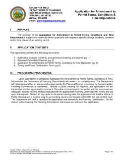 Application for Amendment to Permit Terms