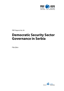 Democratic Security Sector Governance in Serbia