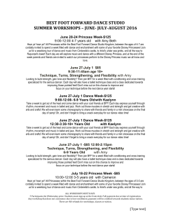 best foot forward dance studio summer workshops &ndash; june