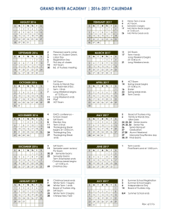 School Calendar - Grand River Academy